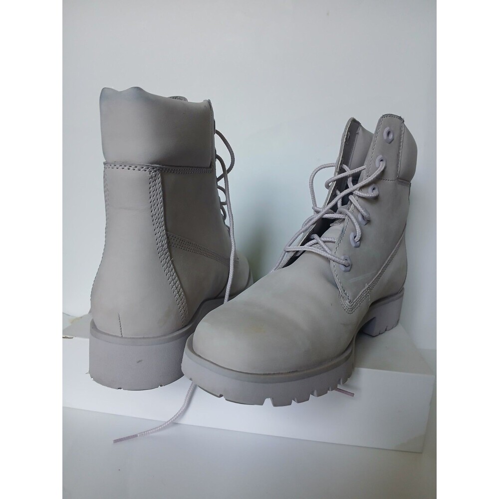 Timberland Premium 6 Inch Boots LightGray Nubuck Women's Size 8.5 Waterproo Lace - Picture 6 of 7